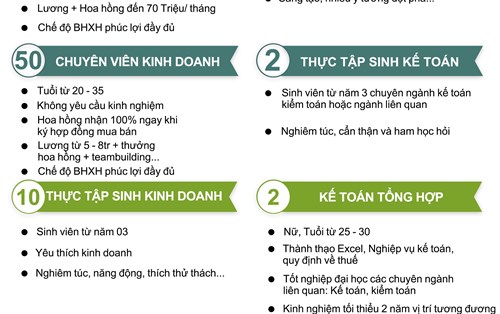 Lâm Thuỷ Mộc Corporation tuyển dụng nhiều vị trí